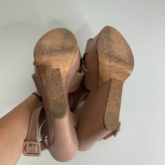 Sergio Rossi Ankle Strap Wedge Heel Sandals Size 39 - Picture 6 of 7